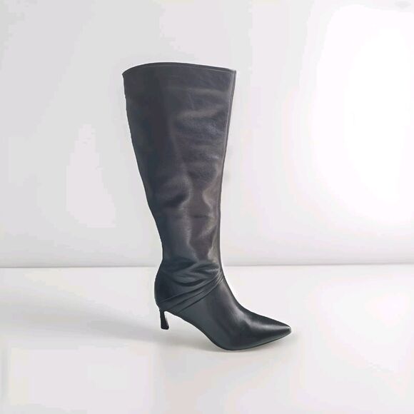 Naturalizer Women's Falencia Boot MSRP $249 Nordstrom Black Leather Tall Boot 6M - Picture 1 of 13